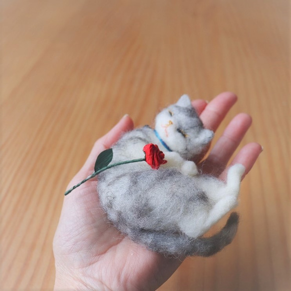 小箱ねこ◆和紙ばら　しおこぶ　Φ10cm★全国発送一律４００円 3枚目の画像