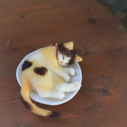 小皿ねこ　安倍川♥　Φ10cm★全国発送一律４００円 6枚目の画像