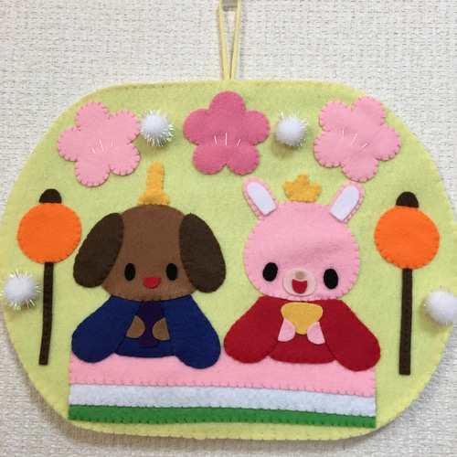 フェルト製雛祭りリース(3月バージョン) リース あんこ 通販 3443548