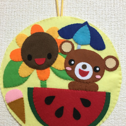フェルト製リース 壁面飾り 6月バージョン(梅雨) リース あんこ