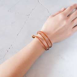 革のブレスレット キャメル 4枚目の画像