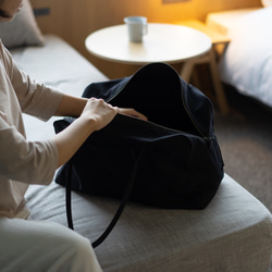 帆布のボストンバッグL ブラック 7枚目の画像