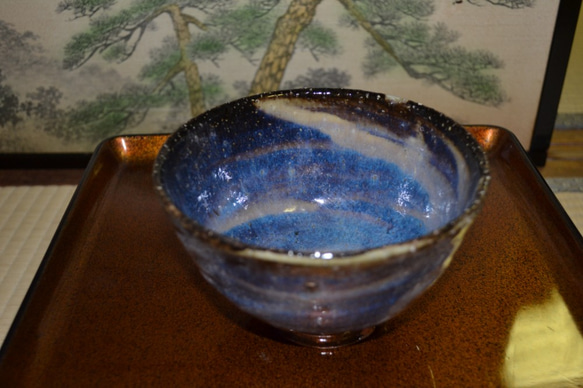 萩焼き　青萩抹茶茶碗⑴ 1枚目の画像