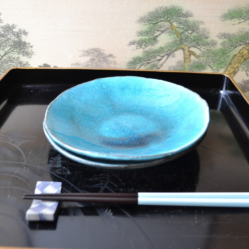 再入荷！】中皿2枚セット（ターコイズ）お得な2枚組 パスタ皿 お皿