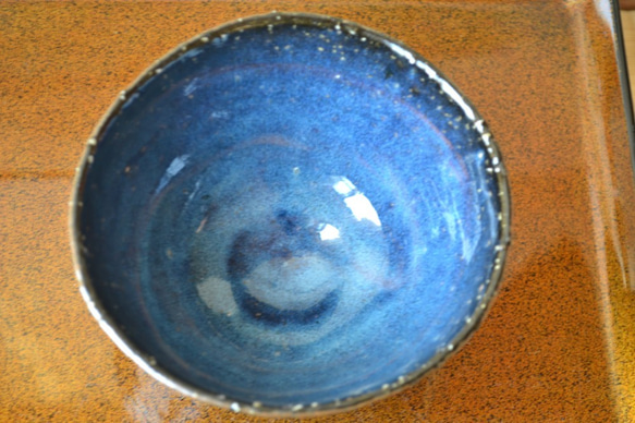 【特別提供価格】　青萩抹茶茶碗(コスモブルー)　茶碗　A　★萩焼き　 6枚目の画像