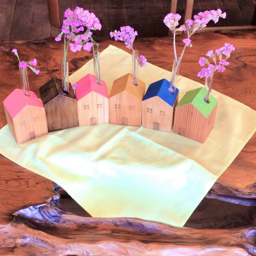 天然木 家型一輪挿し （ブライワックス） 一輪挿し・花瓶・花器