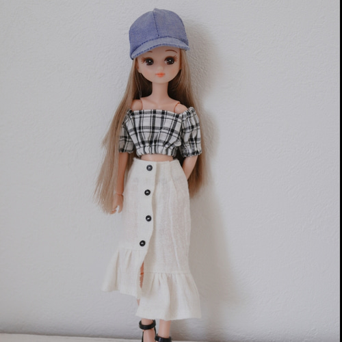 リカちゃんマーメイドスカート アシンメトリー コットンリネン