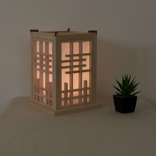 ランプシェード 麻の葉 組子細工インテリア】ハンドメイド スタンド 