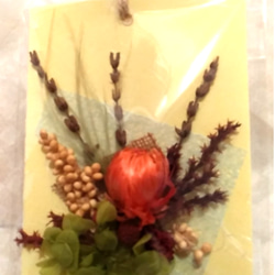 サシェ　送料込　プリザ　花　玄関飾にアロマ香 2枚目の画像