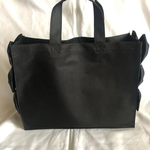 完売 familiar リボン付 トートバッグ お受験 マザーズバッグ 黒 完売