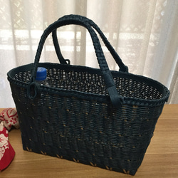 クラフトバンドバッグ＊ノーマルカラー＊シンプルタイプ 花コサージュ