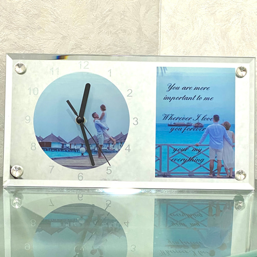 写真入り　名前入り　オリジナル時計　ガラス時計　ミラー時計　ガラス 写真入り 名前入り オリジナル時計 ガラス時計 ミラー時計 ガラス