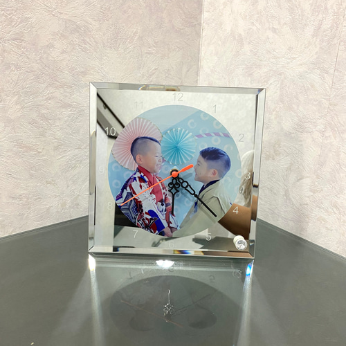 写真入り　名前入り　オリジナル時計　ガラス時計　ミラー時計　ガラス 写真入り 名前入り オリジナル時計 ガラス時計 ミラー時計 ガラス