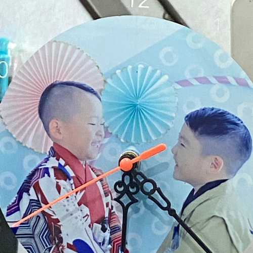 写真入り 名前入り オリジナル時計 ガラス時計 ミラー時計