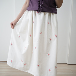【特集掲載】福袋フラミンゴの刺繍が入ったシャツ＆スカート２点セット 4枚目の画像