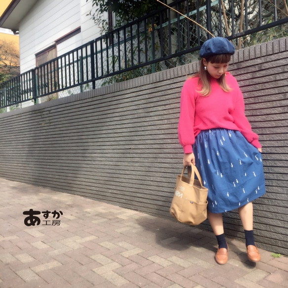 【特集掲載】ガチョウ刺繍のスカート＆バッグ２点セット 6枚目の画像
