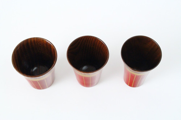 ＜単品＞香川漆器 ゴールドラインカップ（全3色・3サイズ） 2枚目の画像