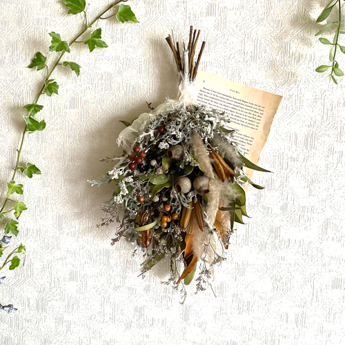 再販、受注制作】ベルガムナッツとグレピレアゴールド＆木の実の