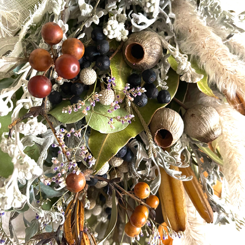 再販、受注制作】ベルガムナッツとグレピレアゴールド＆木の実の