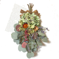 完成品】ひまわりとぶどうのリース アーティフィシャルフラワー アート