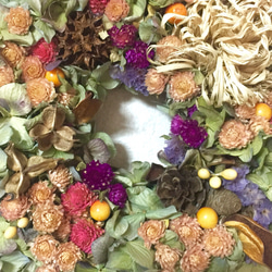 紫陽花&千日紅と木ノ実のリース✿母の日✿ 4枚目の画像
