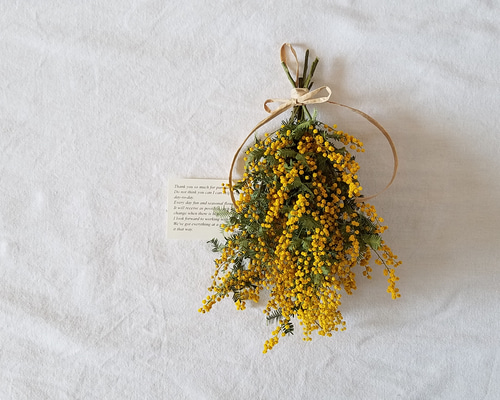 26㎝size ミモザのドライフラワースワッグ ドライフラワー fiore