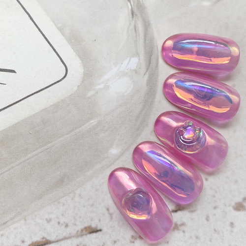 010 氷ネイル うるうるネイル クリアピンク ネイルチップ（つけ爪