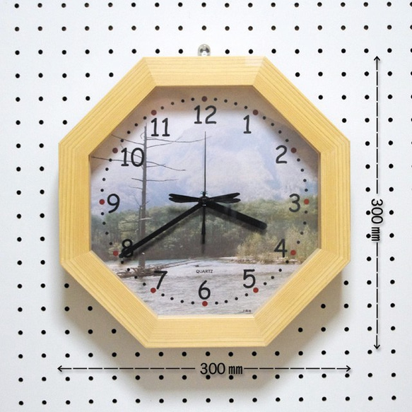 八角形の木製掛時計 8角形木製掛時計（上高地） 掛け時計・置き時計 kuni-mokkou 通販
