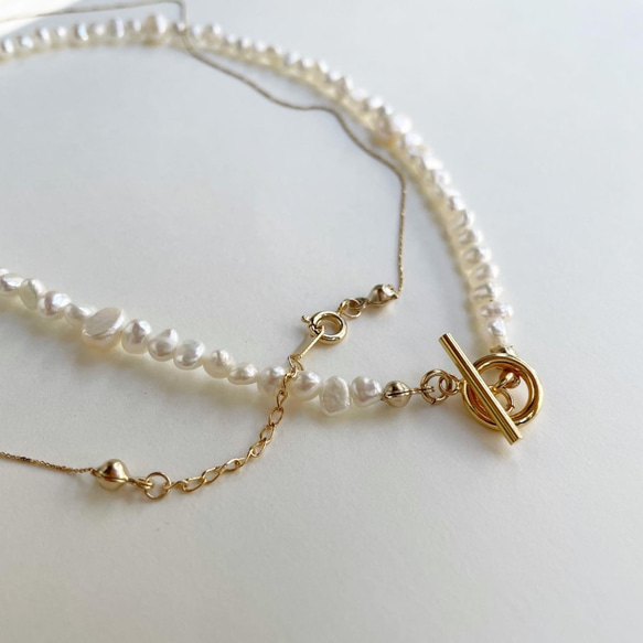 【淡水パール】pearl pomp necklace (set) 1枚目の画像
