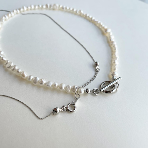 【淡水パール】pearl pomp necklace (set) 2枚目の画像