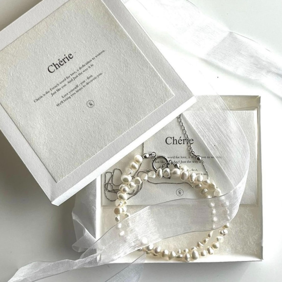 【淡水パール】pearl pomp necklace (set) 5枚目の画像