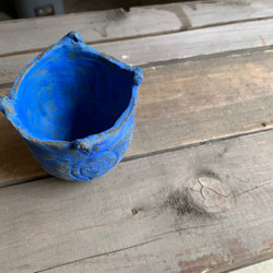 青い縄文の小壺 2枚目の画像