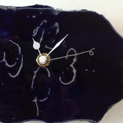 Sold 6の形の針金秒針　青インク掛け時計M 3枚目の画像