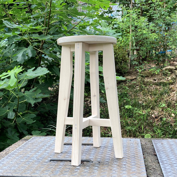 スツール　丸椅子　H60㎝　モザイクタイル 4枚目の画像