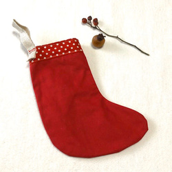 クリスマス　オーナメント靴下・赤 2枚目の画像