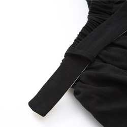 ハーフ丈のスカート冬の新中期長ニッチ山本濃い黒色の二層は、不規則なスカートを擦り切れ 8枚目の画像