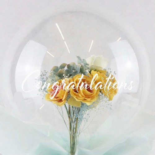 ブルー フラワー 卓上バルーン ギフトバルーン バルーンギフト 花 誕生