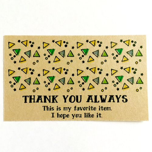 1】メッセージカード THANK YOU 20枚セット さんかく メッセージ