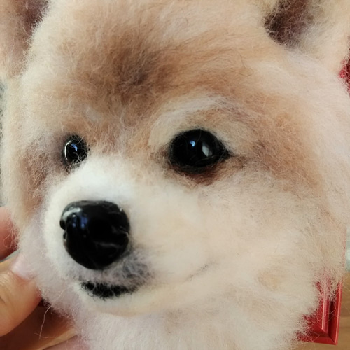 ポメラニアンさんフレーム 羊毛フェルト 羊毛わんこ 福や工房 通販