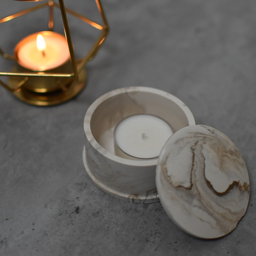キャンドルモールド、特注、ウェルカムボード キャンドルボックス Marble candle box<1個> 丸型 キャンドル