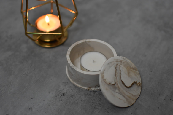 キャンドルボックス Marble candle box<1個> 丸型 キャンドル