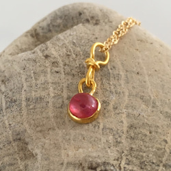 K24 Pure Gold+Hot Pink Spinel◆純金 ピンクスピネルペンダントトップ 4枚目の画像