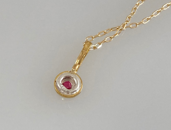 K24 Pure Gold+Silver+Pink Spinel◆純金＋銀 ピンクスピネルペンダントトップ 7枚目の画像