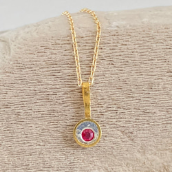 K24 Pure Gold+Silver+Pink Spinel◆純金＋銀 ピンクスピネルペンダントトップ 10枚目の画像