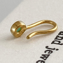 ◇天然エメラルド 純金クリップピアス◇K24 Pure Gold+Natural Emerald（片耳分） 7枚目の画像