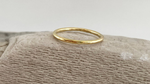 K18 鎚目のゴールドリング 指輪・リング Sae+Sumi Koru 通販