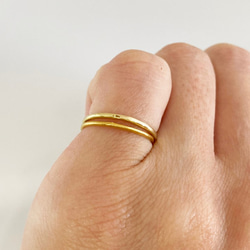 K24 ＋K18 Gold Ring　Set◇純金とK18リング重ねづけセット 2枚目の画像