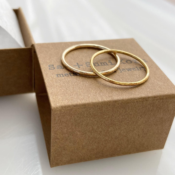 K24 ＋K18 Gold Ring　Set◇純金とK18リング重ねづけセット 1枚目の画像