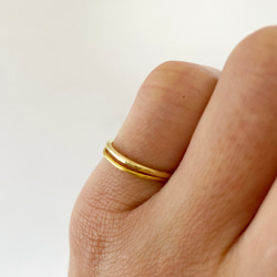 K24 ＋K18 Gold Ring　Set◇純金とK18リング重ねづけセット 3枚目の画像