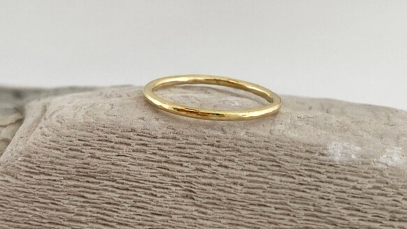 K24 ＋K18 Gold Ring　Set◇純金とK18リング重ねづけセット 5枚目の画像